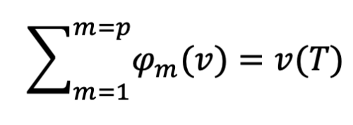 Shapely values efficiency formula